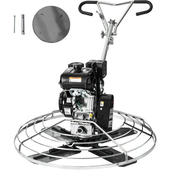 SKYSHALO Gas Trowel, 46'' Walk-Behind Model with Float Pan, 14HP for Smooth Concrete Finishing, Durable Screed Cement Tool with Finishing Blade, Orange