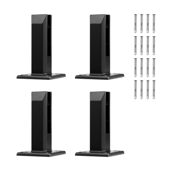 SKYSHALO Glass Holder, 4 Pack Square Support for 8-12mm Thick Tempered Glass, Made of 304 Stainless Steel, 3mm Thick Bracket for Glass Shelves in Balconies, Gardens, Decks, Stairs