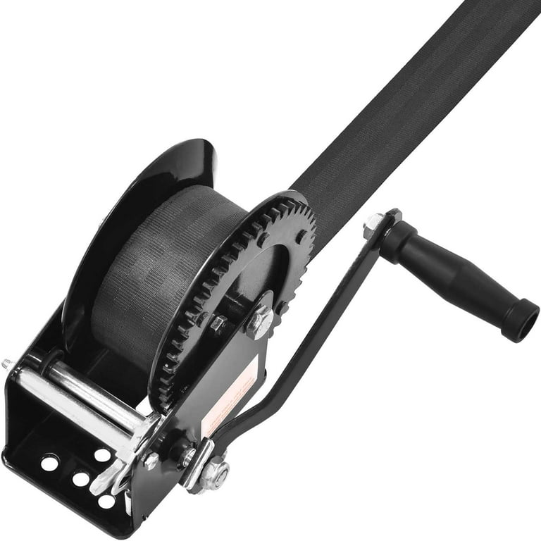 1600 Lbs Hand Crank Winch With Brake - 32ft Steel Cable Come-Along For Boats & Trailers