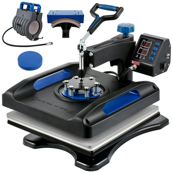 KFFKFF Heat Press, 15x15in Swivel 5-in-1 Heat Press Device, Digitally Controlled Versatile Tool, Efficient Heating & Enhanced Safety, Perfect for T-shirts, Hats, Caps, Mugs, Plates