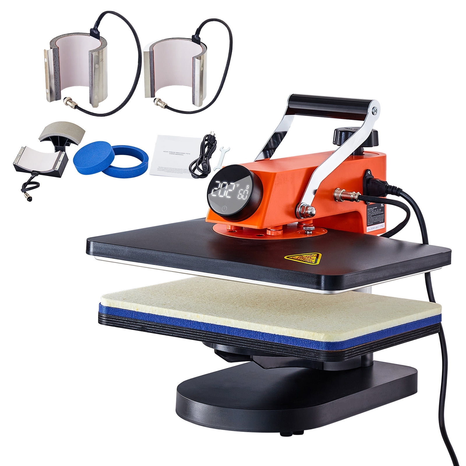 SUPER DEAL 6-in-1 Heat Press Machine 12x15 - Digital Swing Away For T-Shirts, Hats, Mugs