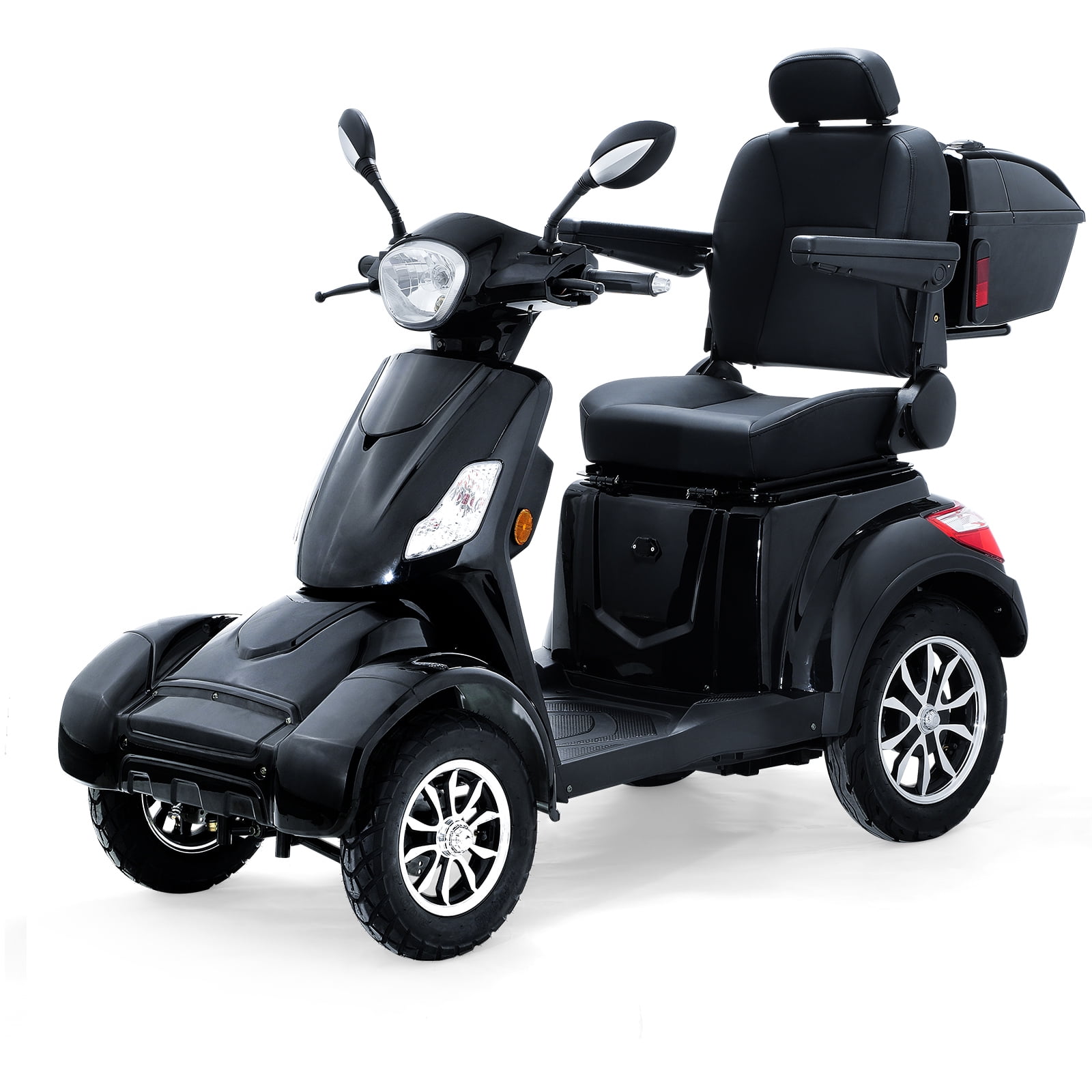 KFFKFF Heavy-Duty 4 Wheel Mobility Scooters for Seniors & Adults, 800W Powered Mobility Scooters Weight Capacity of 550lbs, 3-Speed Electric Mobility with Adjustable Seat and Lazy Back