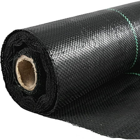 KFFKFF 6 x 300ft Heavy Duty Woven Ground Weed Control Fabric 3.2 oz, Black