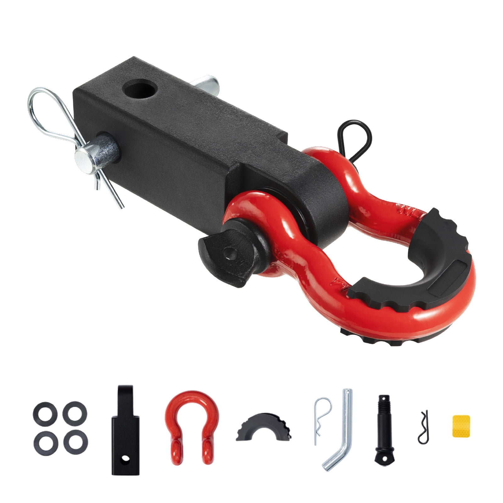 SKYSHALO Hitch Receiver Shackle, Compatible with 2" Receivers, 52900 lbs Load Capacity, Includes D Ring Shackle & Hitch Pin, Robust Towing Gear for Trucks, Jeeps, Off-Road Recovery