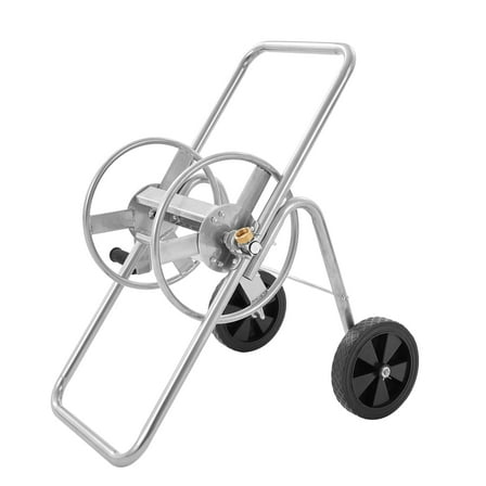 KFFKFF Hose Reel Cart with Wheels, Carry Up To 175ft of 5/8’’ Hose, Portable Metal Hose Winder Suitable for Yard Planting & Garden