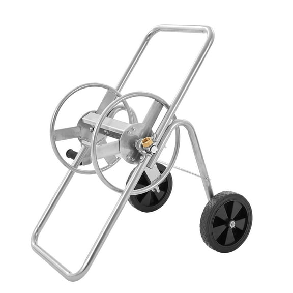 KFFKFF Hose Reel Cart with Wheels, Carry Up To 175ft of 5/8’’ Hose, Portable Metal Hose Winder Suitable for Yard Planting & Garden