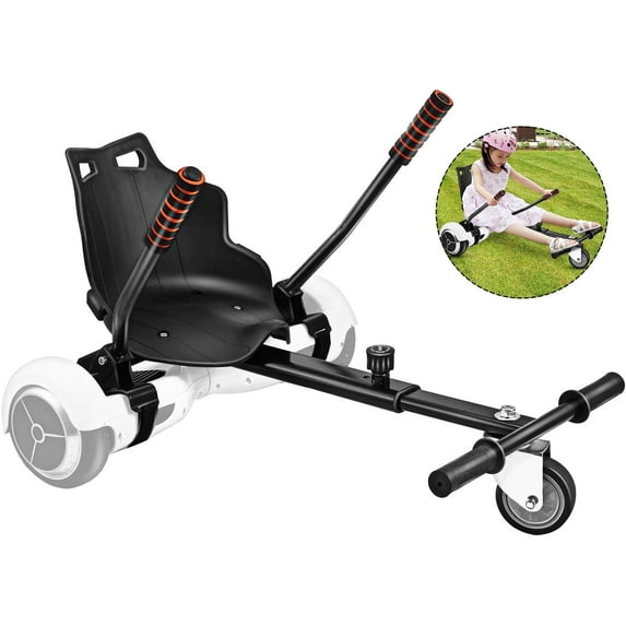 VEVOR Hoverboard Go Kart Electric Scooter Seat Attachment for Kids Adults with Adjustable Length, 360° Swivel Wheel, For 6.5"8" 10" Hoverboard