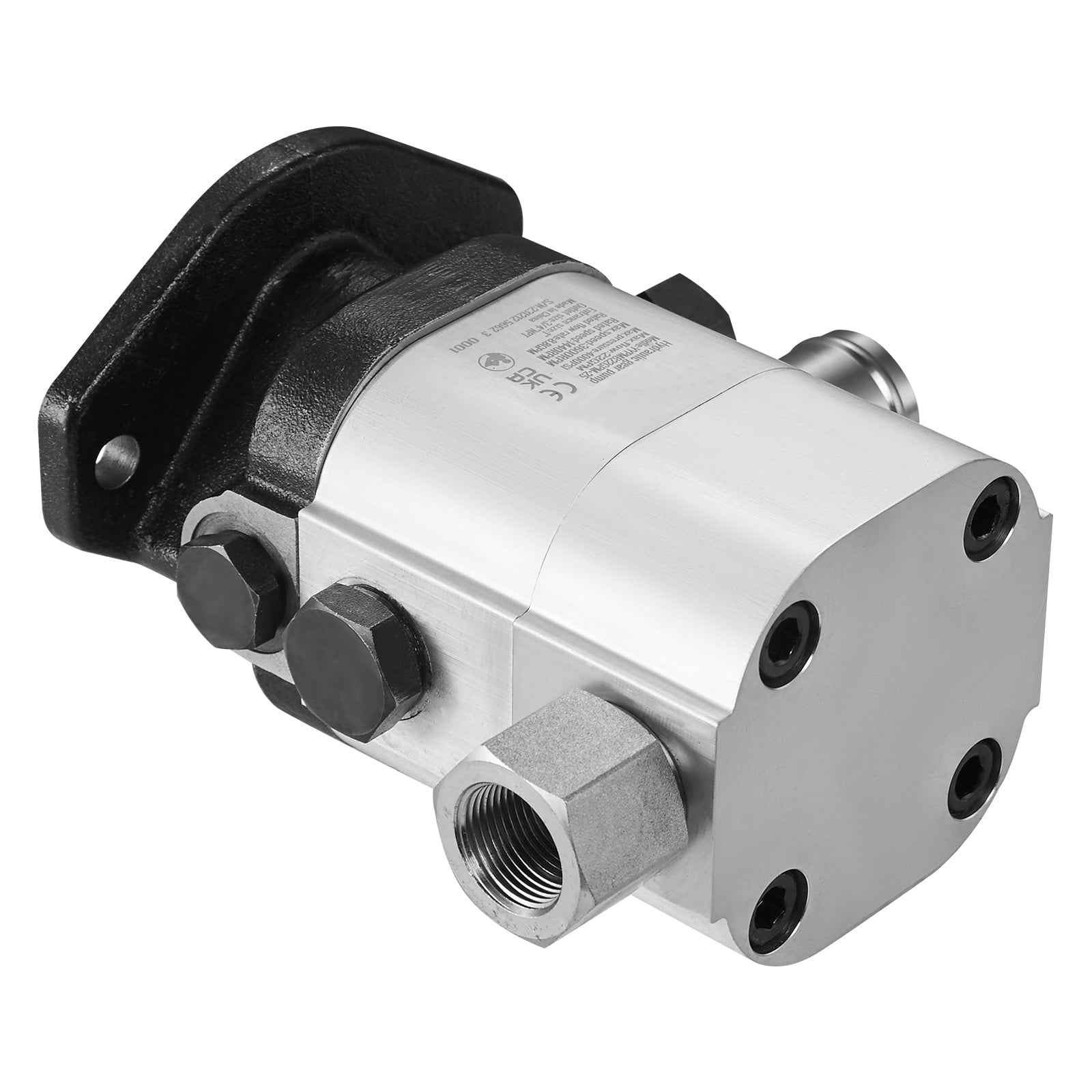 SKYSHALO Hydraulic Gear Pump for Log Splitting, 22GPM 2-Stage, 4000PSI, with 1-1/4'' Inlet and 3/4'' NPT Outlet, 3600 RPM, Aluminum Construction, Suitable for Small Engine Log Splitters and Snowplows