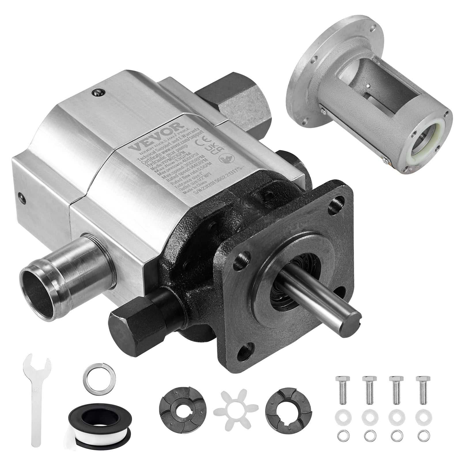 SKYSHALO Hydraulic Wood Log Splitter Pump Kit Gear Pump 13GPM 2 Stage with Coupling