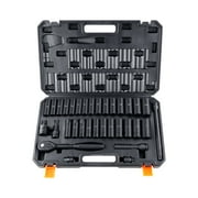 SKYSHALO Impact Sockets Set 33pcs 6-Point 1/2in Drive Bit Ratchet Tool Kit Case