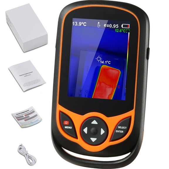 KFFKFF Infrared Thermal Imager, 256 x 192 Resolution, Compact Design with WiFi. Features a 3.2" Touch Display, 25Hz Refresh, 0.3MP Visual Camera, Temperature Range -4 to 1022, and IP54 Rating