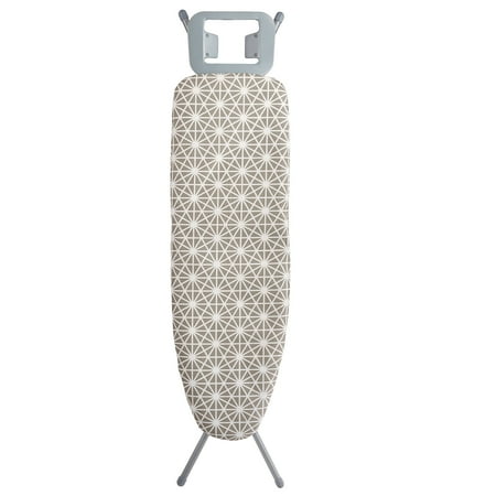 KFFKFF Ironing Board with Large 51 x 13 Ironing Surface, Thickened 4 Layers Iron Board with Heat Resistant Cover and 100% Cotton Cover, 7 Adjustable Heights Ironing Board for Home Laundry Room Use