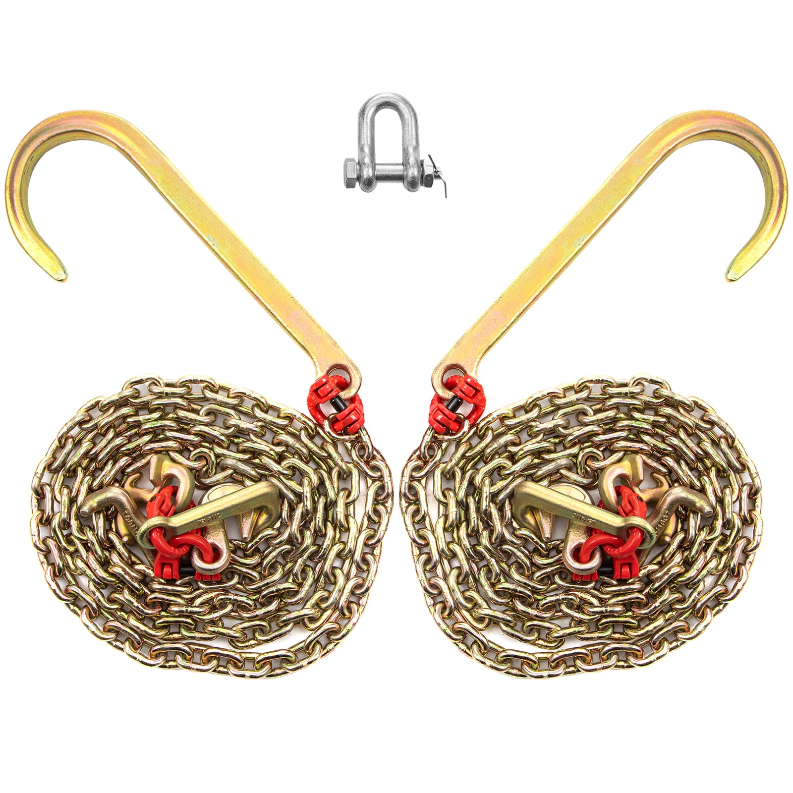 SKYSHALO J Hook Chain, 5/16 in x 10 ft Bridle Tow Chain, Grade 80 Bridle Transport Chain, Alloy