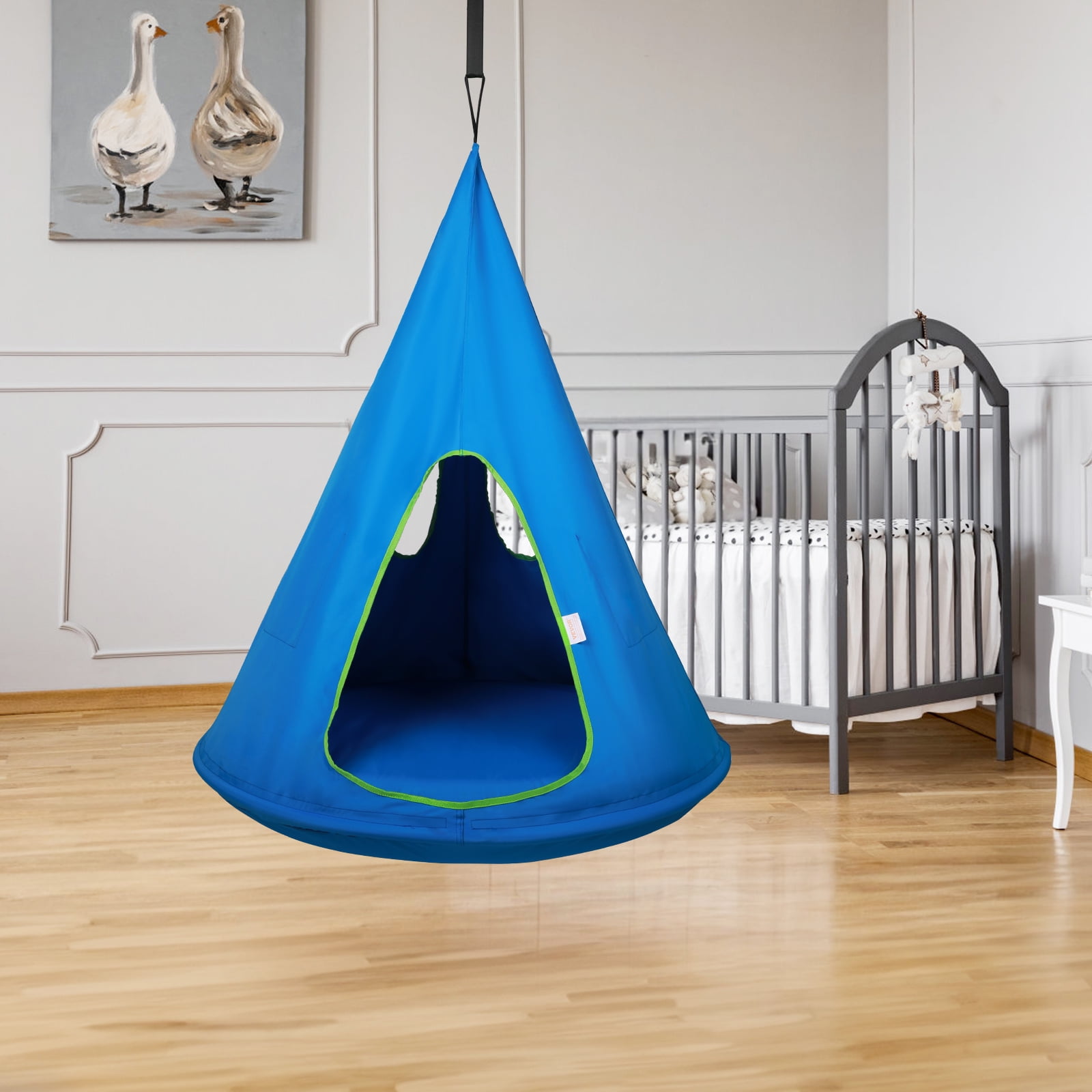 SKYSHALO Kids Nest Swing Chair Hanging Hammock Swing Chair 39 D x 52 H Blue Walmart