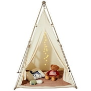 KFFKFF Kids Play Tent Teepee Tent for Kids Foldable Toddler Tent with Mat and Bag