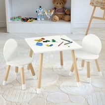 SKYSHALO Kids Table and 2 Chairs Set Kids Craft and Play Table Drawing Reading