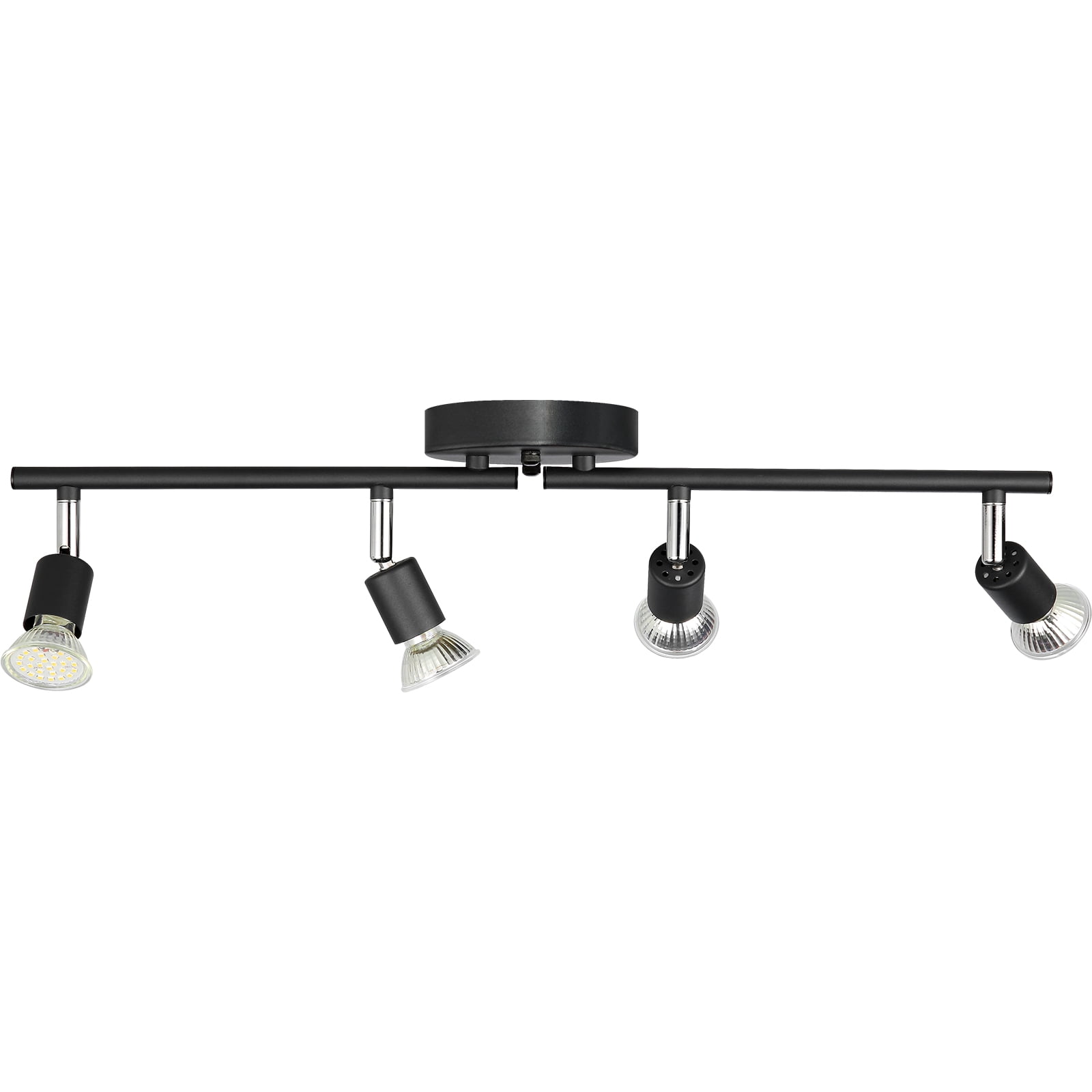 SKYSHALO LED Track Lighting Kit 4-Light Flush Mount Ceiling Spot Light Fixture GU10