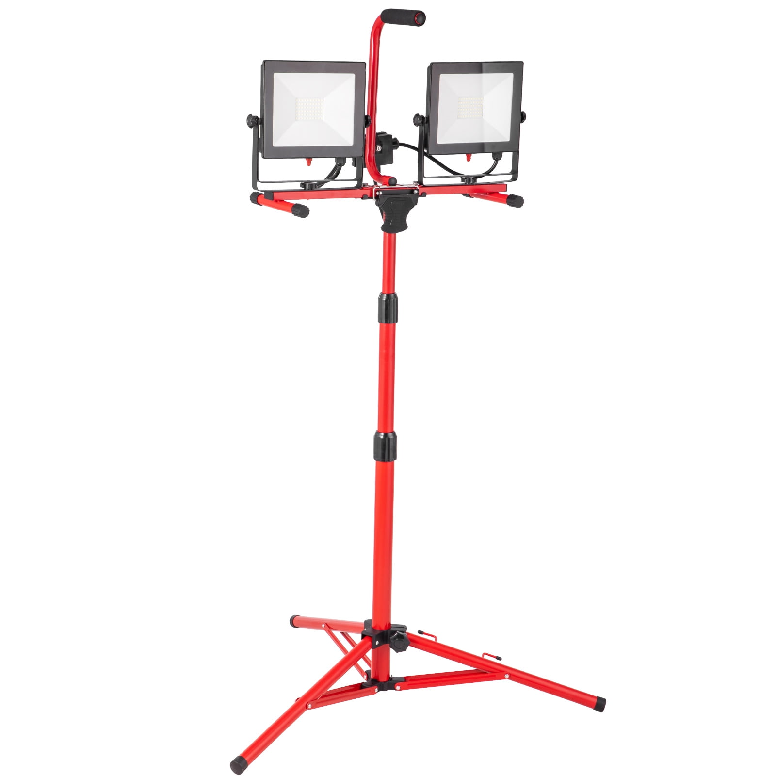KFFKFF LED Work Light with Stand, 20,000 Lumens Dual Head LED Work Light, 27.6"-68.1" Adjustable Folding Tripod Stand, IP65 Waterproof LED Tripod Work Light, 5000 Kelvin Color Temperature