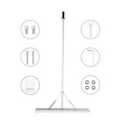 KFFKFF Landscaping Rake 36" Head Aluminum Landscaping Rake 75" Adjustable Handle