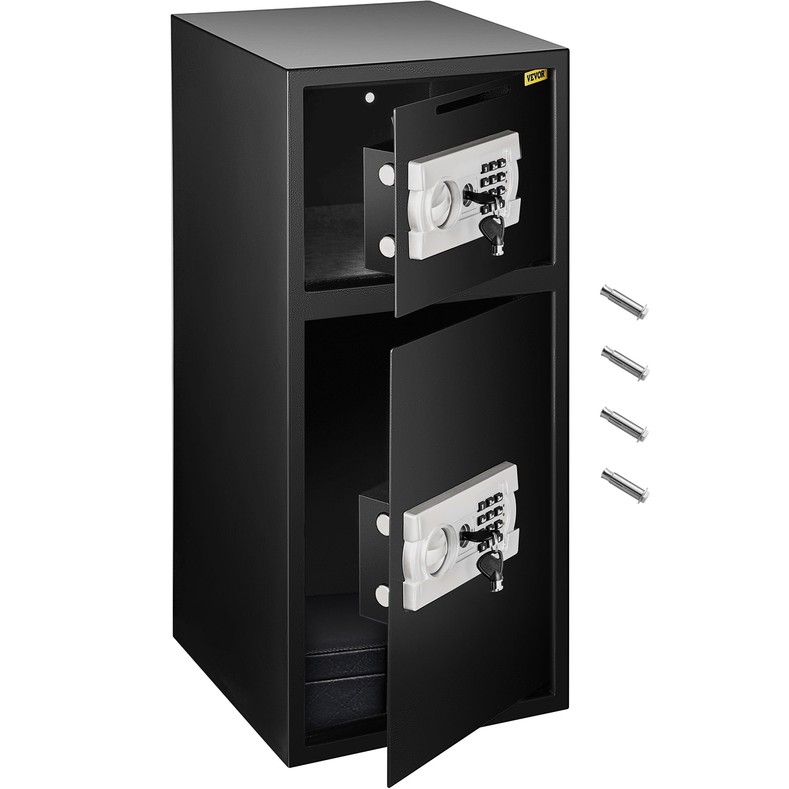 SKYSHALO Large Double Door Security Safe Box 2.6 Cubic Feet Steel Safe Box Strong Box with Digital Lock for Money Jewelry Black