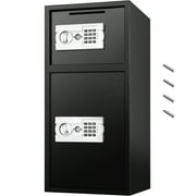 SKYSHALO Large Double Door Security Safe Box 2.6 Cubic Feet Steel Safe Box Strong Box with Digital Lock for Money Jewelry Black
