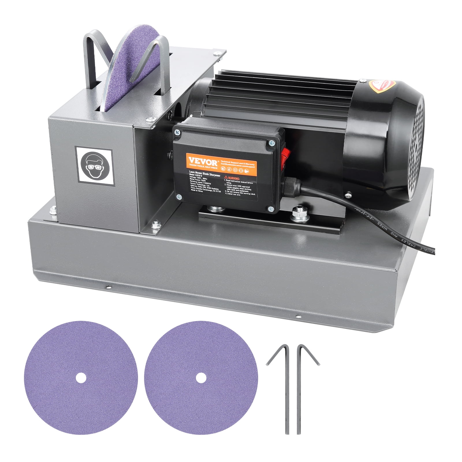SKYSHALO Lawn Mower Blade Sharpener 1HP 750W with 9-inch Ceramic Grinding Wheel