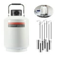 thumbnail image 1 of SKYSHALO Liquid Nitrogen Storage, 6L Aluminum Cryogenic Dewar, LN2 Container with Six Canisters & Shoulder Carry Bag, Ideal for Cosmetics, Semen Storage, and Research, 1 of 9