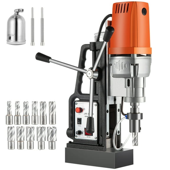 KFFKFF Magnetic Drill Press with a 13-piece 1-inch High-Speed Steel Cutter Set, Model Md50