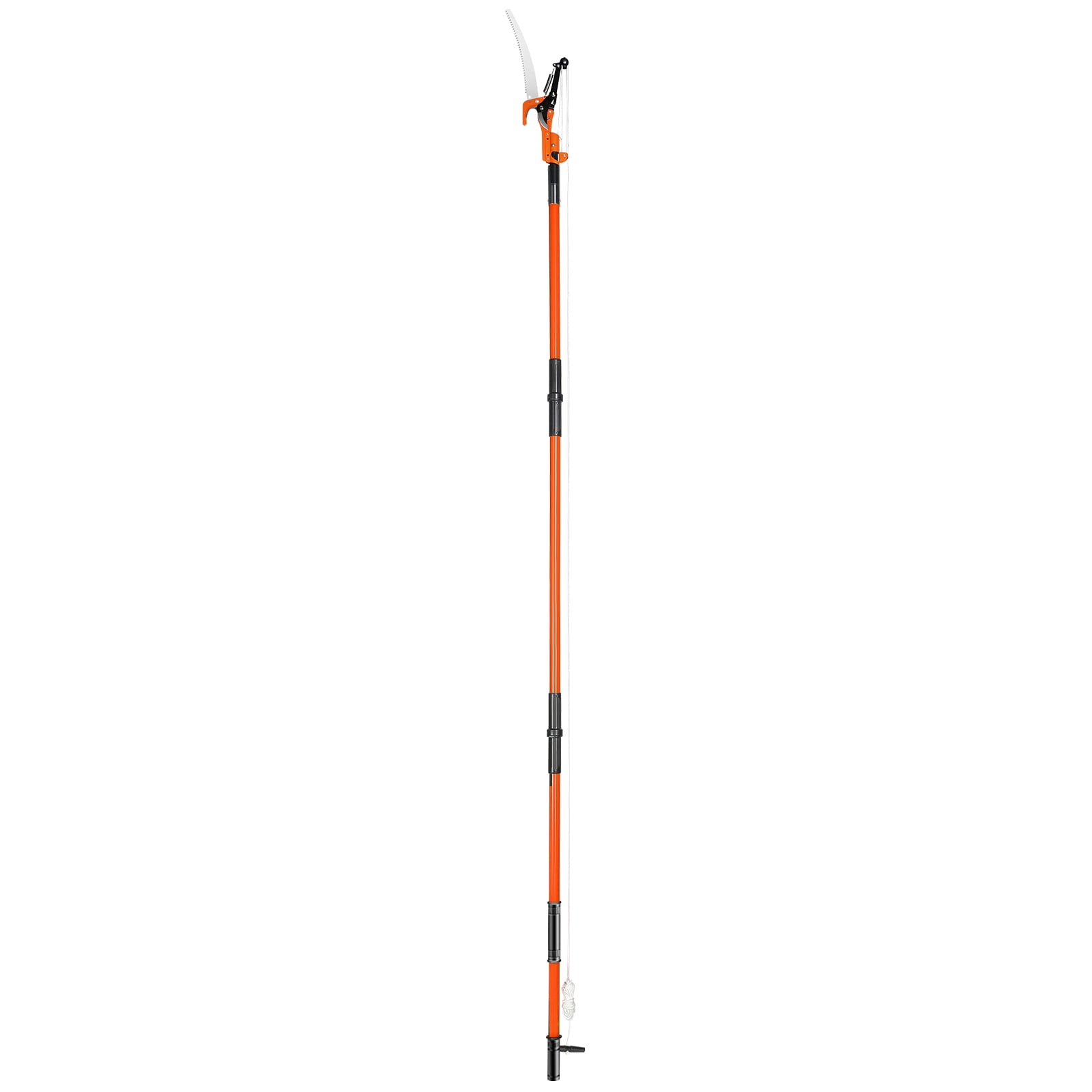 KFFKFF Manual Pole Saw Extendable Tree Pruner 7.3-27 ft Fiberglass Pole Scissors