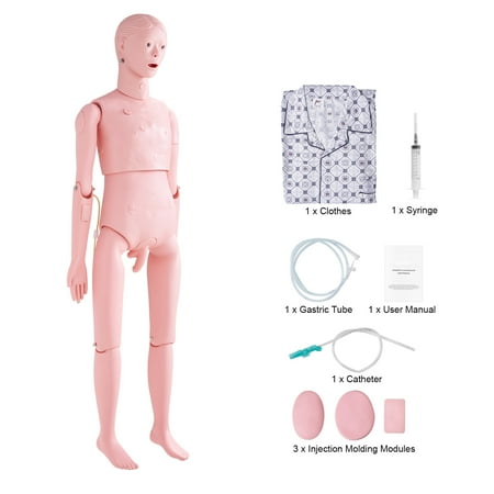 SKYSHALO Medical Training Dummy, Full-Scale Male Teaching Manikin for Nursing Skills, Versatile Educational Tool, PVC Anatomy Figure for Body Care Learning Simulation