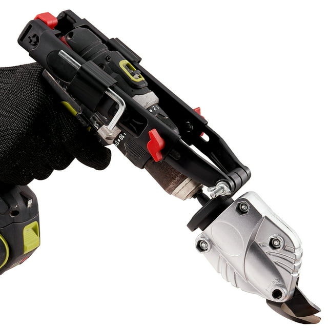 KFFKFF Metal Cutter Drill Attachment, Metal Shears Attachment with 360 Degree Pivoting Head, for Cutting Max. 21 GA Stainless Steel, 18 GA Galvanized Steel, and 14 GA Aluminum Metal Sheets