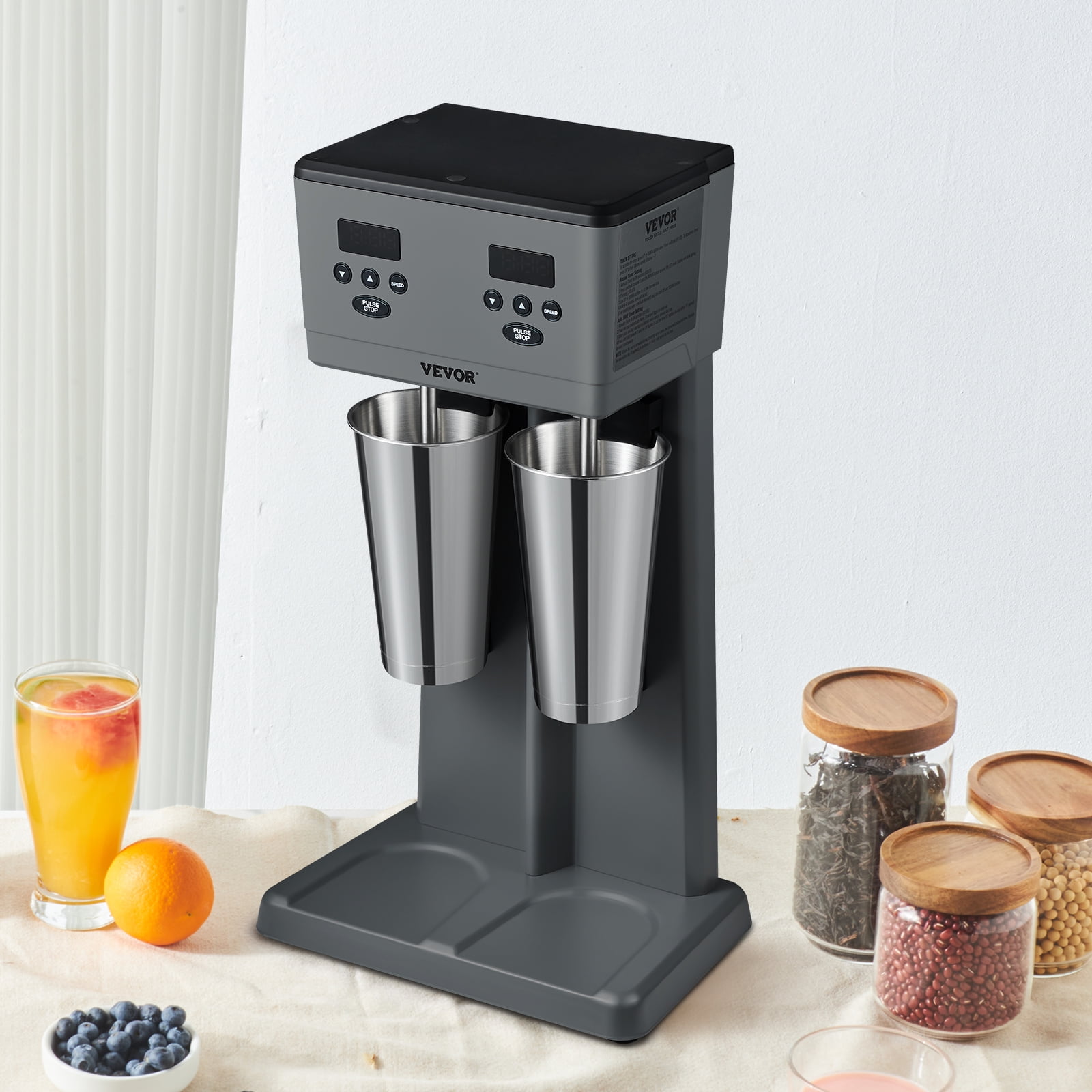 KFFKFF Milkshake Maker Mixer Machine Stainless Steel Electric Blender with LED