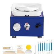 KFFKFF Mini Ceramic Wheel Pottery Wheel Sculpting Tools Apron Two Turntables 30W