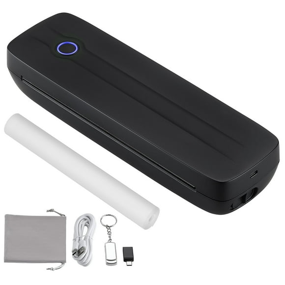 KFFKFF Mobile Printer, 2600 mAh Battery, 203 DPI, Supports Various Paper Sizes Including 8.5" x 11" and A4, Wireless Connectivity via Bluetooth & USB, Ink-Free Printing