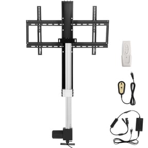 KFFKFF Motorized TV Lift Stroke Length 31 Inches Motorized TV Mount Fit for Max.60 inch TV Lift with Remote Control Height Adjustable 42-73 inch,Load Capacity 132 lbs