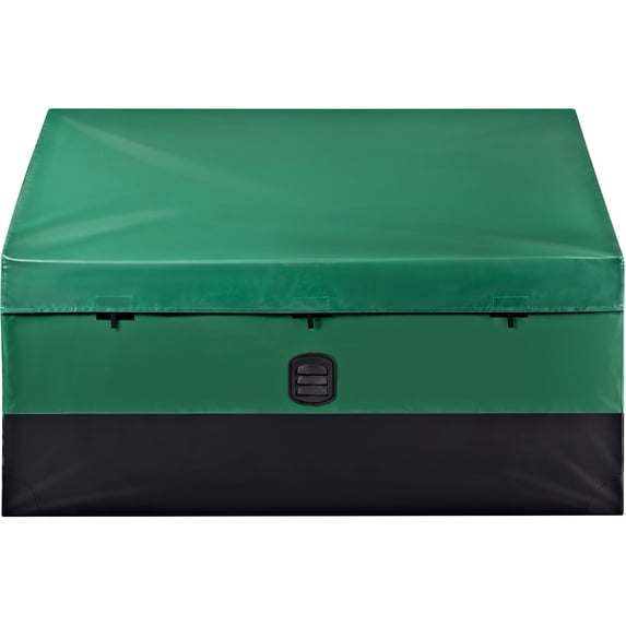 SKYSHALO Outdoor 100 Gallon PE Tarpaulin Deck Box, Green&Black