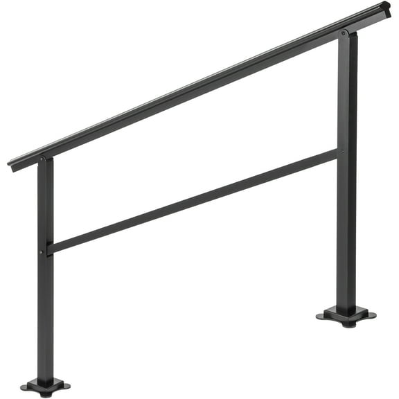 SKYSHALO Outdoor Handrail 165lbs Load Handrail Aluminum Outdoor Stair Handrail 36" x 35" Outdoor Stair Railing Transitional Range from 0 to 50 Staircase Handrail Fits 4-5 Steps