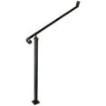 thumbnail image 1 of KFFKFF Outdoor Handrails for 2-3 Steps, Black Wrought Iron Stair Railings, Wall & Floor Installation Kit Included, 1 of 9