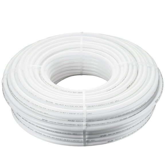 SKYSHALO PEX Tubing 3/4 Inch, 500 Ft Coil of PEX-B, Flexible Water Pipe for Drinking Water, Suitable for Hot/Cold Plumbing, Includes Cutter & Clamps, White
