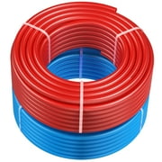 SKYSHALO PEX Tubing 3/4 Inch, Dual 100 Ft Coils, PEX-A Flexible Water Pipe for Drinking Water, Suitable for Hot/Cold Plumbing, Includes Cutter, Blue & Red