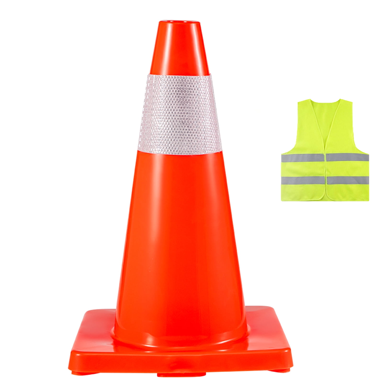SKYSHALO PVC Orange Traffic Safety Cone with Reflective Collar and Vest