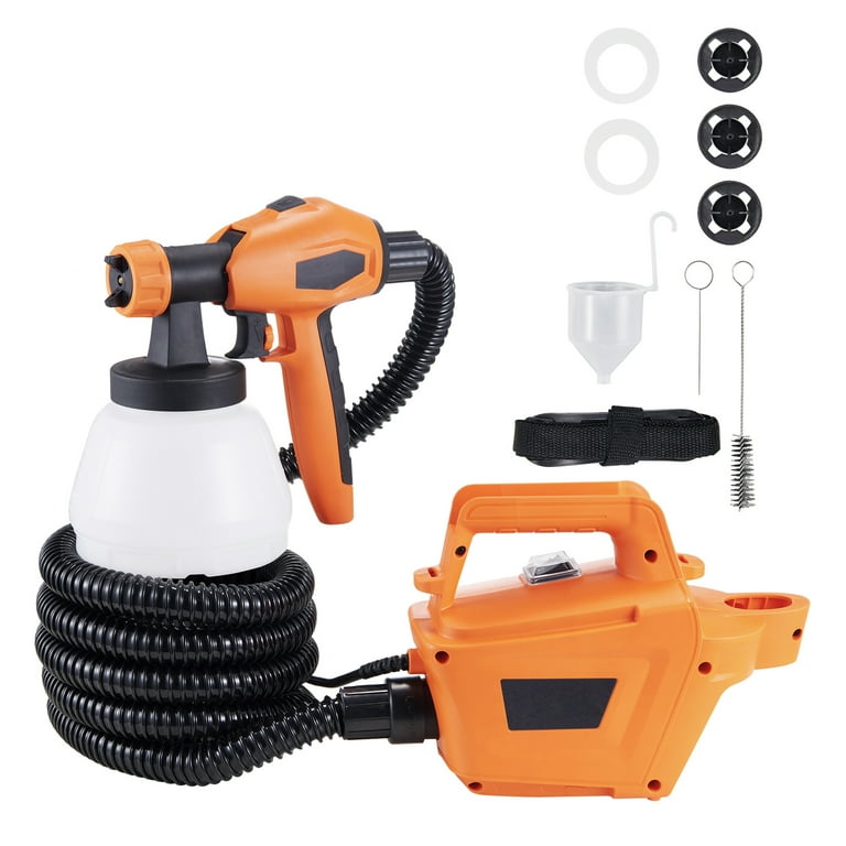 KFFKFF Paint Sprayer 500W HVLP Electric Spray Paint Gun with 10FT Air Hose 1300ML 4 Nozzles 3 Patterns Paint Sprayer for House Painting Home Interior Exterior Walls Ceiling Fence Walmart