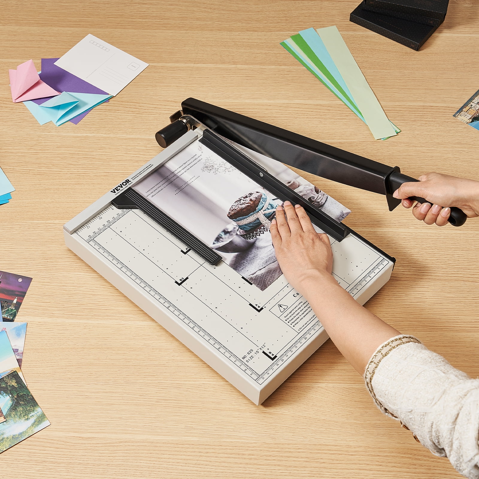 SKYSHALO Paper Cutter Guillotine Trimmer 15" 16 Sheets Cutting Capacity Metal Base