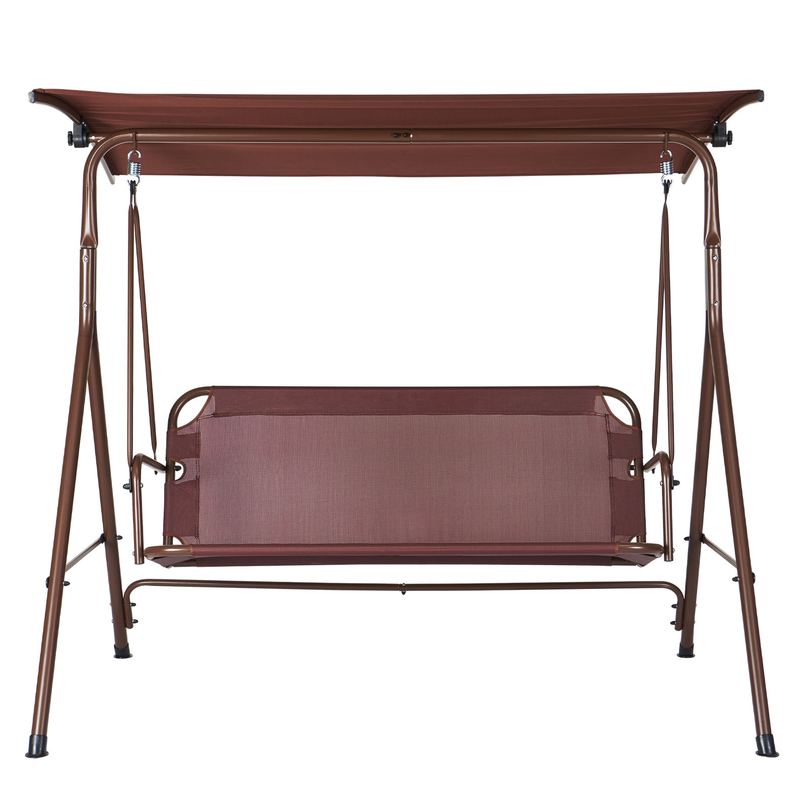 KFFKFF Alloy Steel Chair Porch Swing, Brown