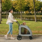SKYSHALO  Pet Stroller 4 Wheels Dog Stroller with Brakes 160lbs Weight Capacity
