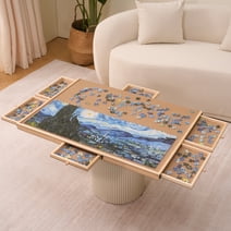 SKYSHALO Pine 1000 Piece Pieces Puzzles, Puzzle Board, Puzzle Table, Portable Puzzle Tables，30"x21.6" Rotating Wooden Jigsaw Puzzle Plateau for Adults & Kids & Elder