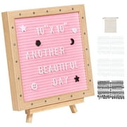 SKYSHALO Pink Felt Letter Board Changeable Sign Boards 10"x10" with 510 Letters