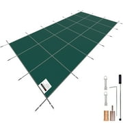 KFFKFF Pool Safety Cover Rectangle Inground Pool Cover 20x40ft Safety Pool Cover