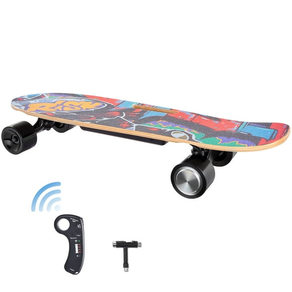 KFFKFF Portable Electric Longboard Skateboard E-Skateboard with Control 5 Miles Range for Adults Kids