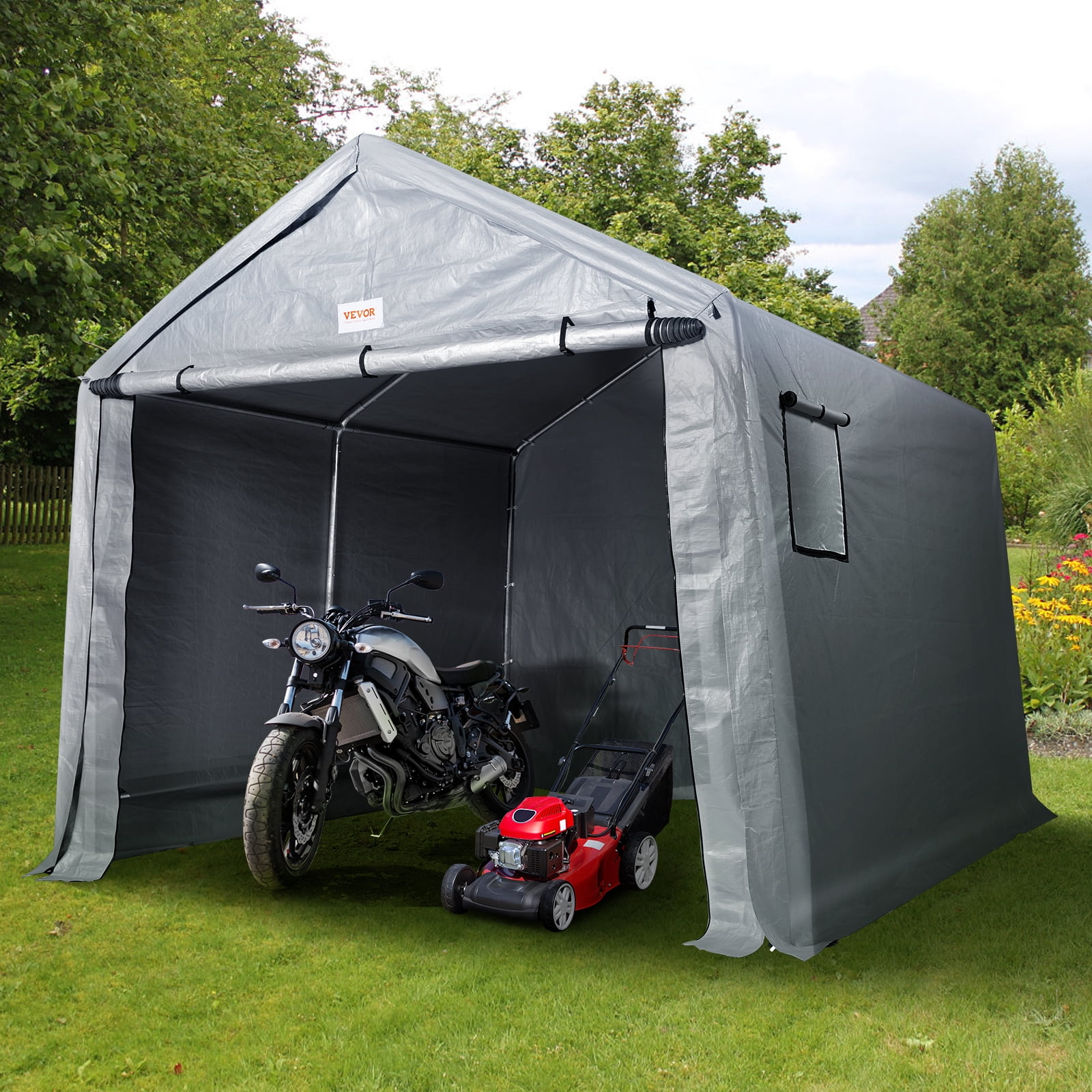 SKYSHALO Portable Storage Shelter Garage Storage Shed 7 x 12 x 7.36ft